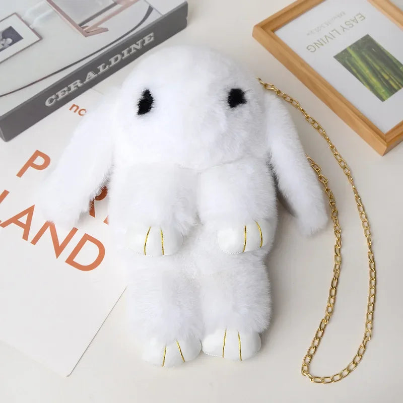 Bonito bolso bandolera de conejo de peluche | Encantador diseño cruzado