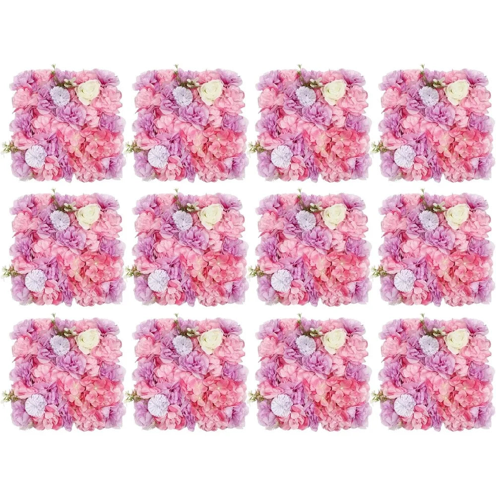 12PCS 3D Flower Wall Panels | Artificial Floral Backdrop Decor