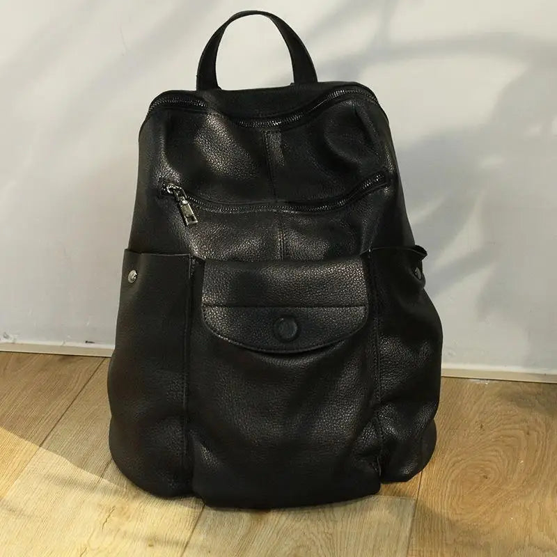 High Capacity Leather Travel Backpack for Women | Versatile Fashion