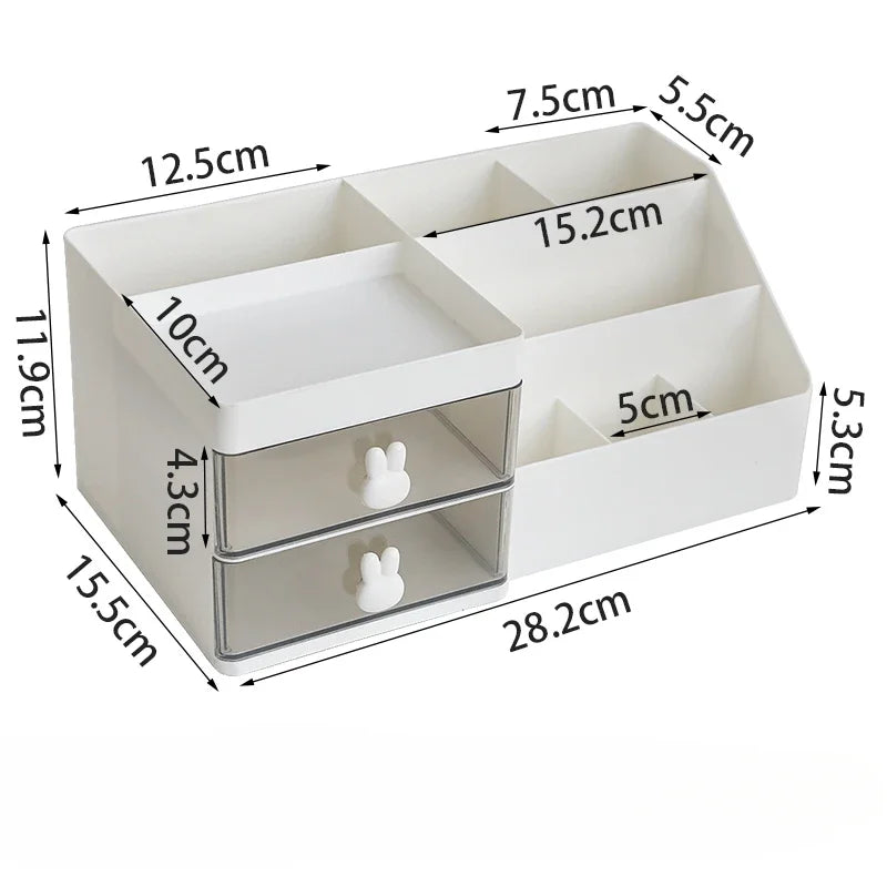 Clear Desktop Cosmetics Storage Box | Stylish Organizer & Rack