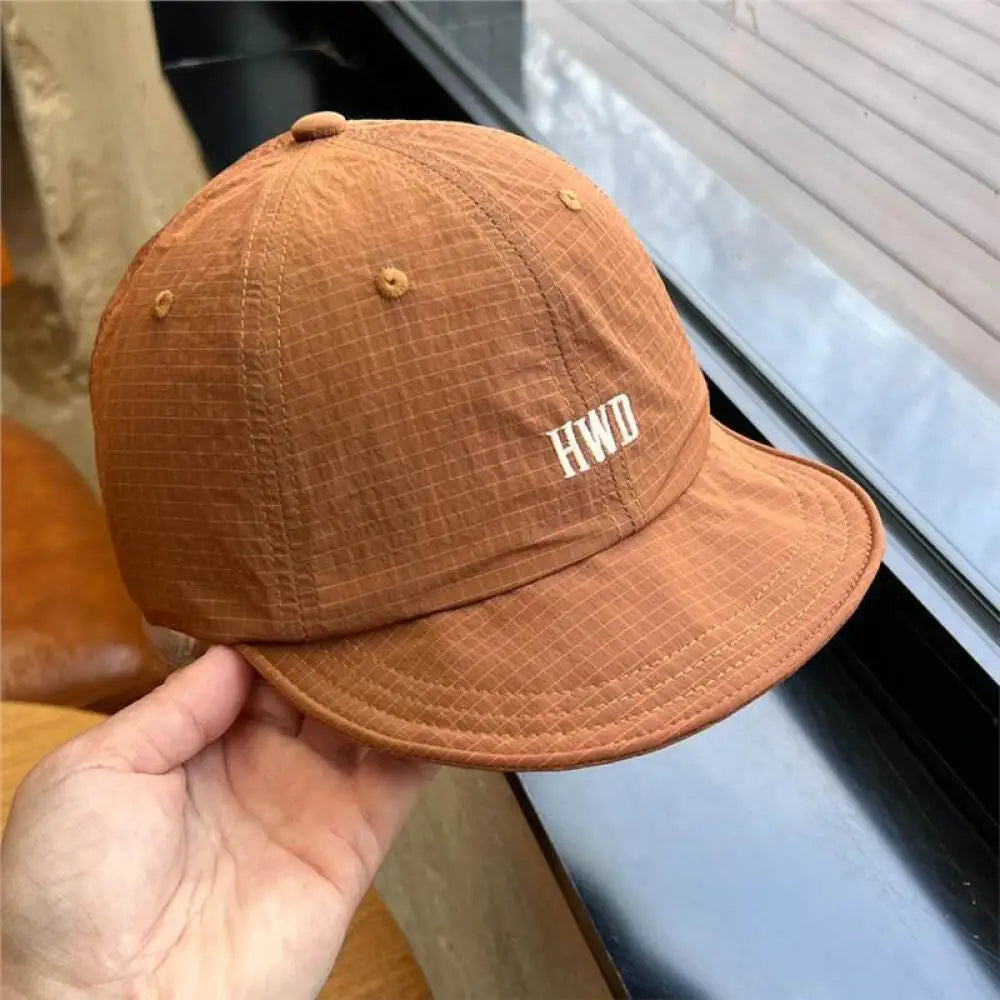 Korean Plaid Mesh Baseball Cap | Quick Dry Unisex Outdoor Hat