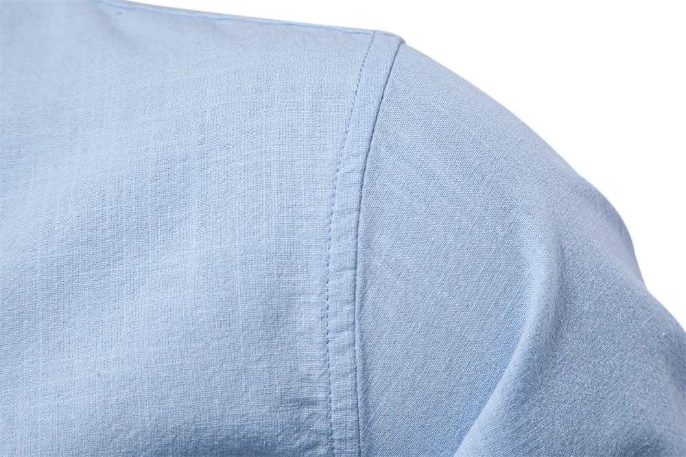 Men's 100% Cotton Casual Long Sleeve Shirt | Comfortable Embroidery