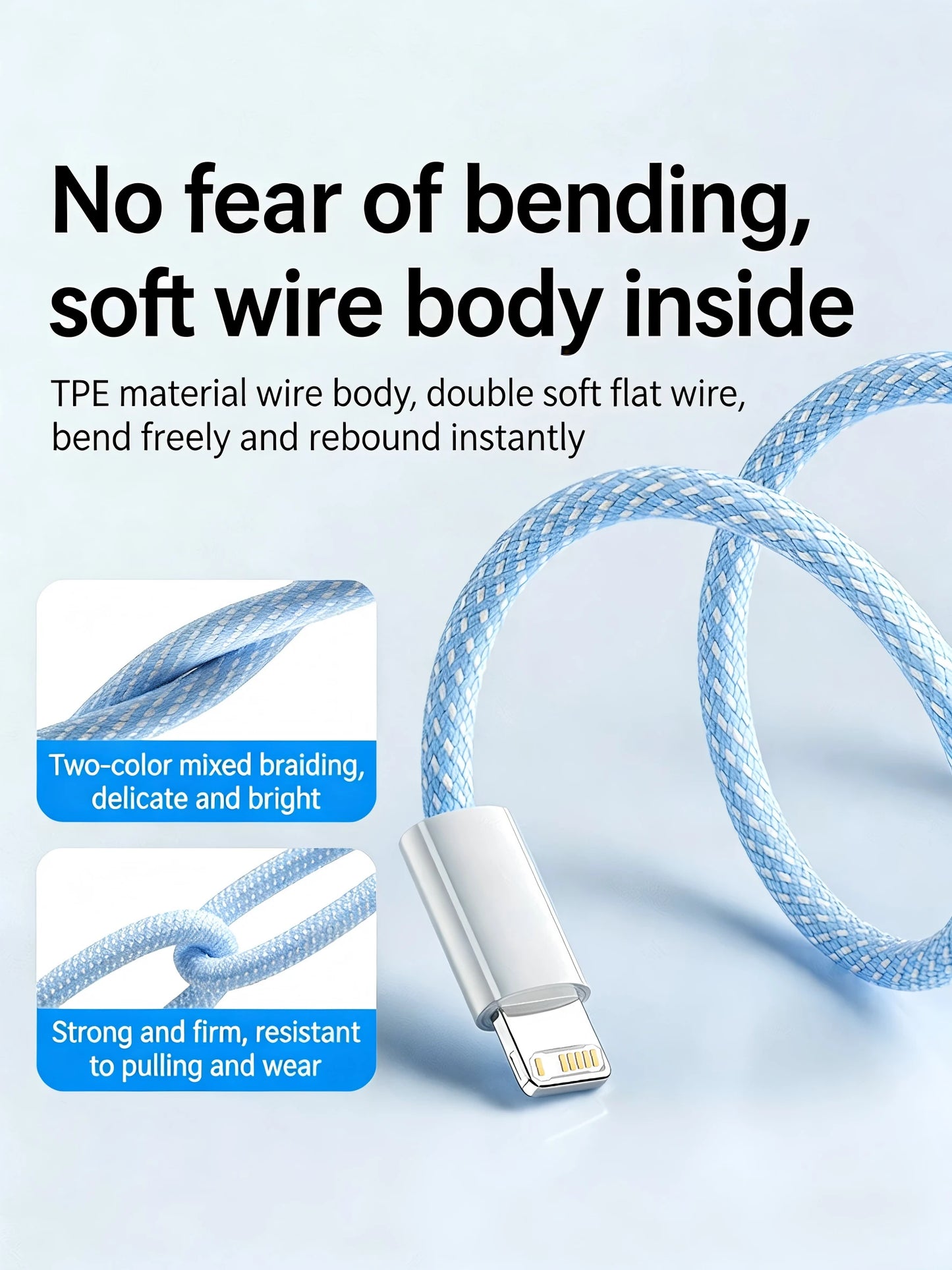 30W Fast Charge USB-C Data Cable for iPhone | Braided & Durable