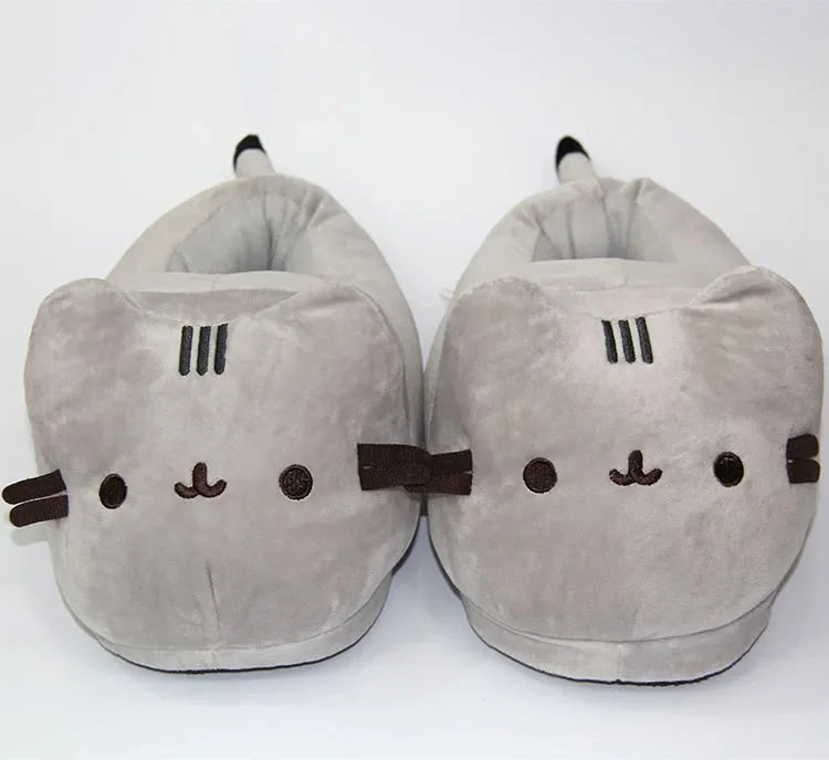 Cartoon Cat Plush Slippers | Cozy Anime Indoor Winter Shoes