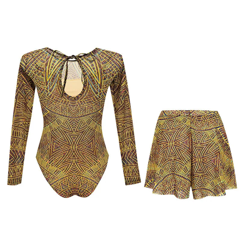 Women's Long Sleeved Sun Protection One Piece Swimsuit