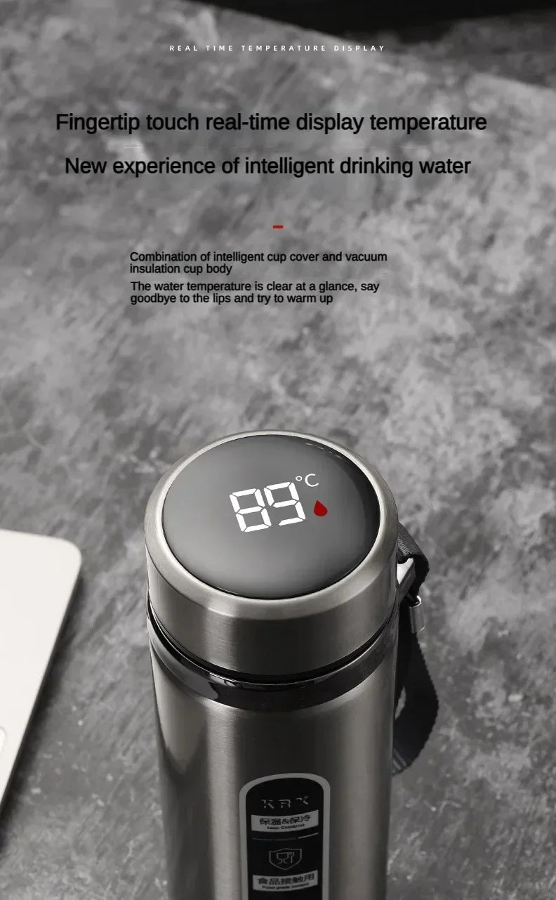 Stainless Steel Vacuum Flask with LED Temperature Display | 500ML-1L