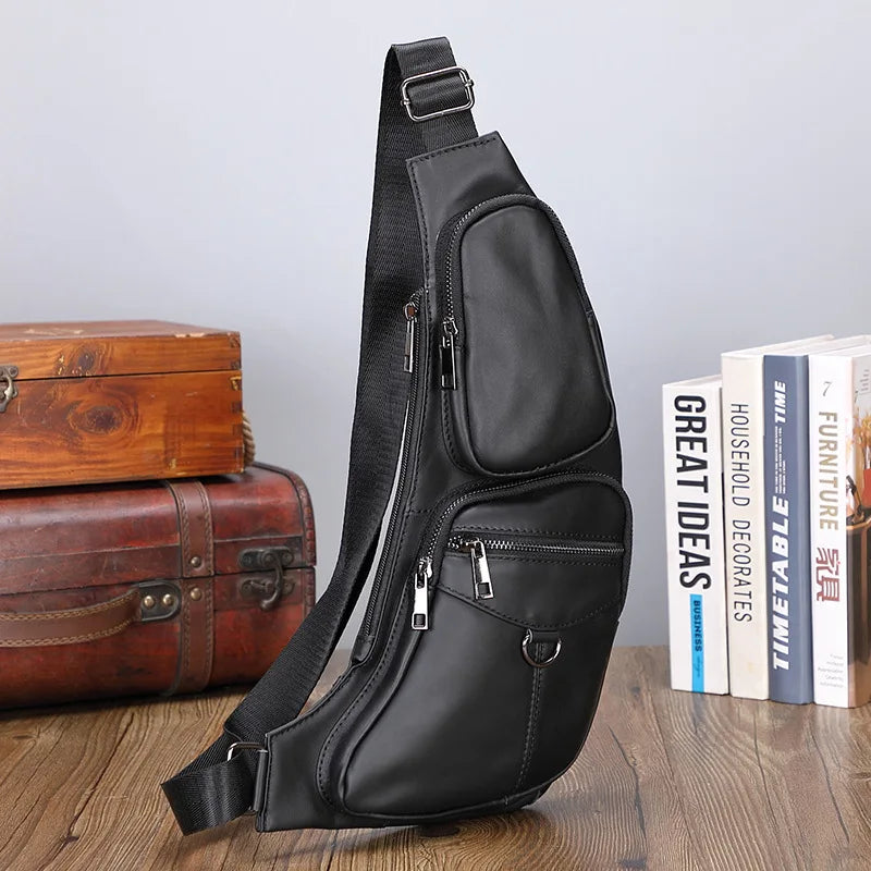 Men's Vintage Leather Sling Bag | Stylish Crossbody Outdoor Bag