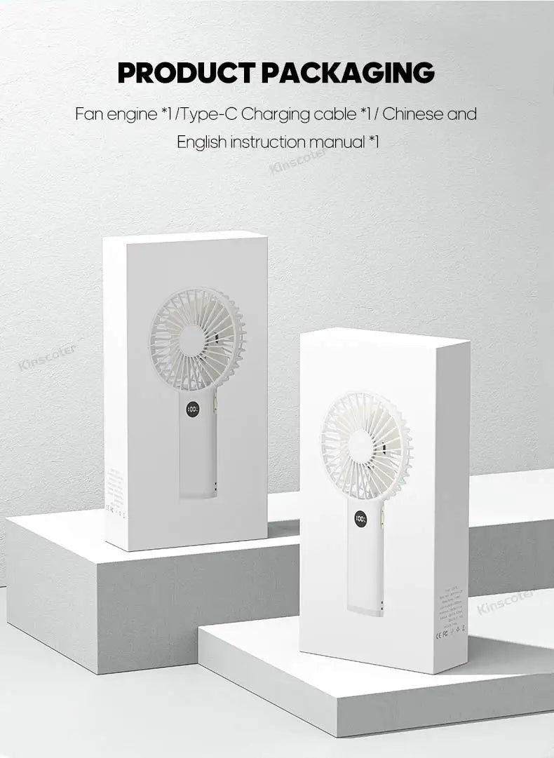 Portable Mini USB Hand Fan | Rechargeable with Night Light