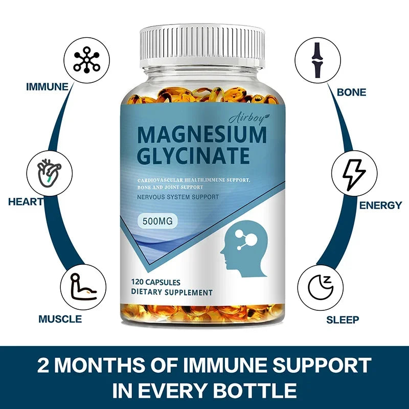 Magnesium Glycinate - Mood, Sleep, Muscle, Heart Health Support