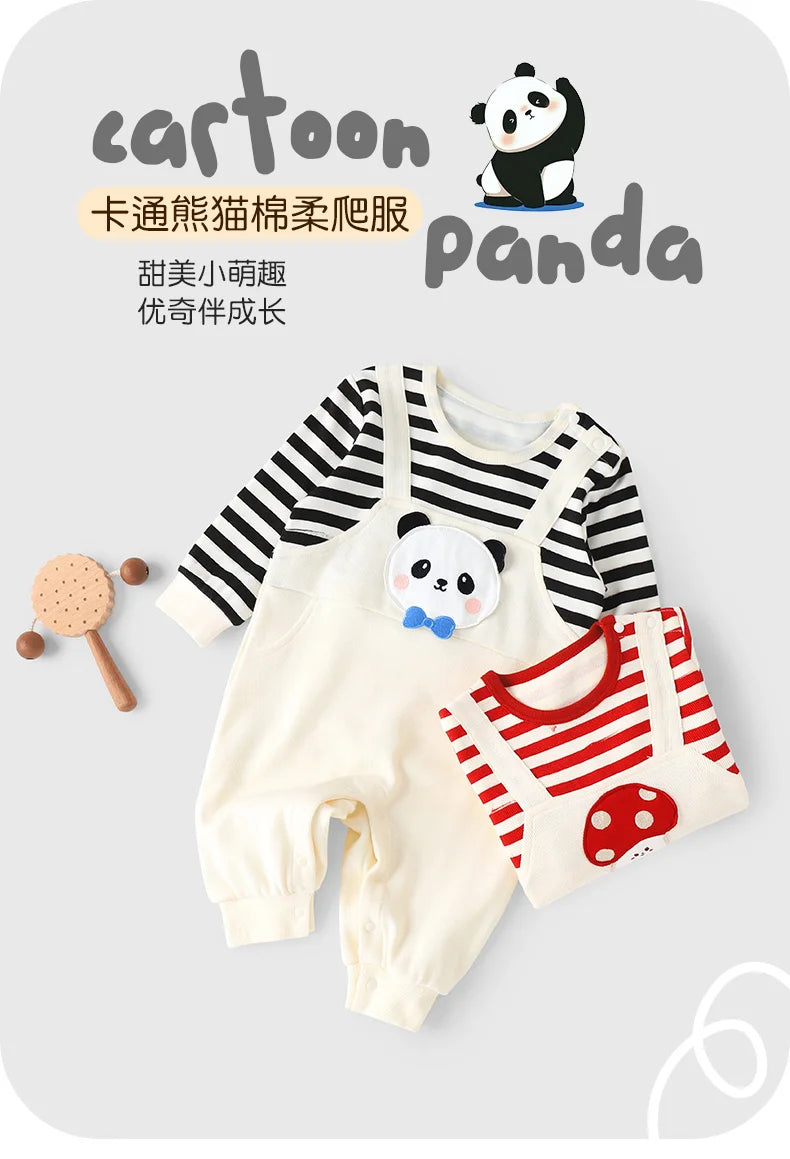 Baby Long-Sleeve Romper | Cute Autumn Suspender Jumpsuit