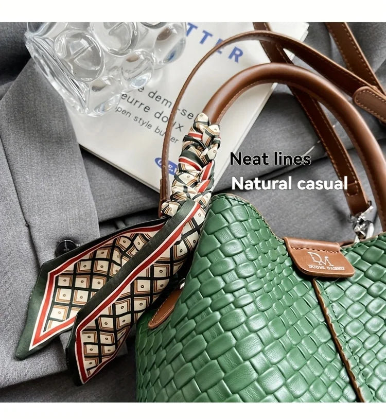 Bolso de cubo chic para mujer | Bolso de mano tejido de moda para cada ocasión
