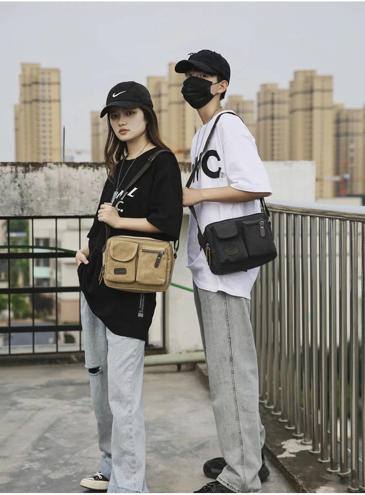 Men's Retro Canvas Shoulder Bag | Stylish Casual Messenger