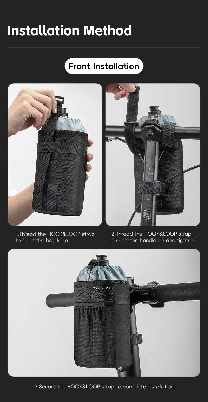 Bicycle Handlebar Bag | Water Bottle Carrier & Insulation Bag