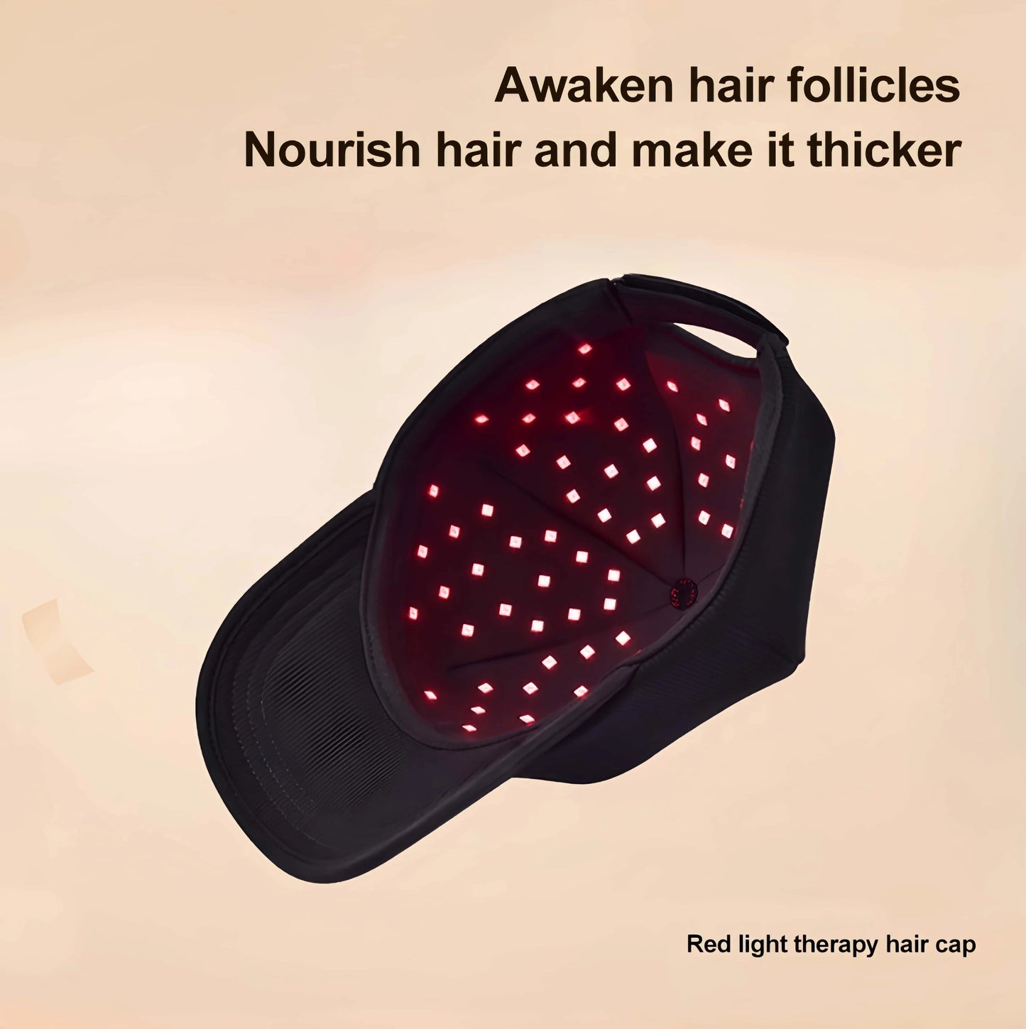 Wireless Adjustable Brightness Red Light Therapy Helmet Cap