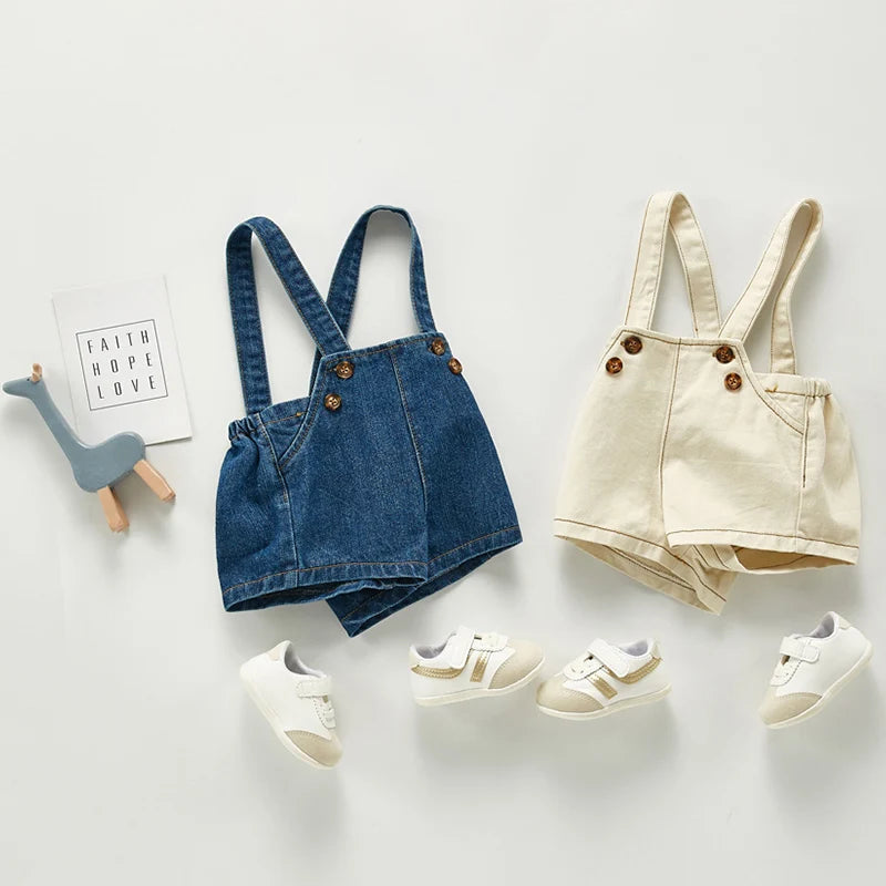 Unisex Baby Denim Romper | Comfortable & Versatile Toddler Outfit