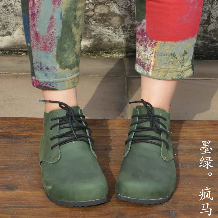 Handmade High Top Genuine Leather Shoes for Women | Stylish Comfort