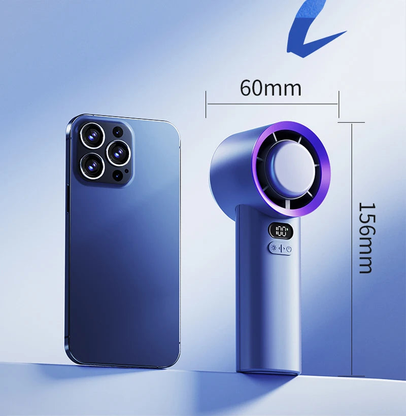 Portable Handheld Turbo Fan | 100 Adjustable Wind Speeds