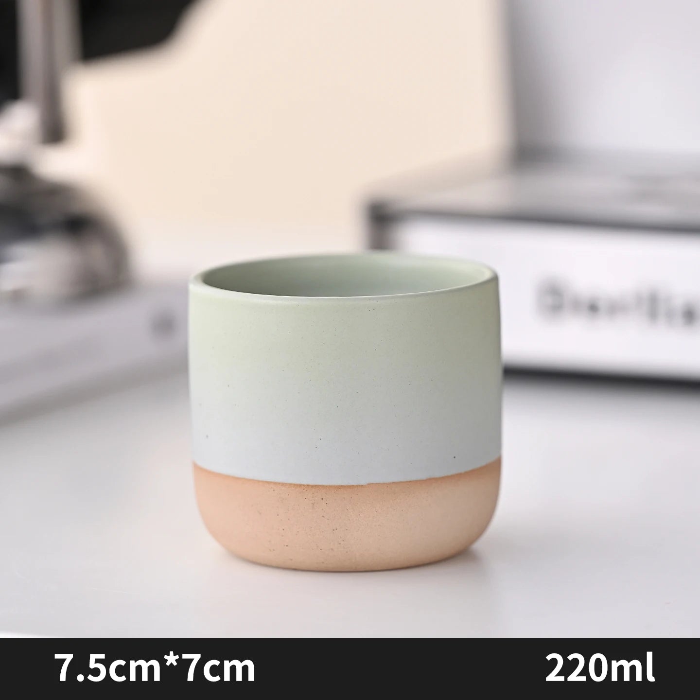 Tazas de café japonesas de gres con gradiente grande | Vajilla elegante
