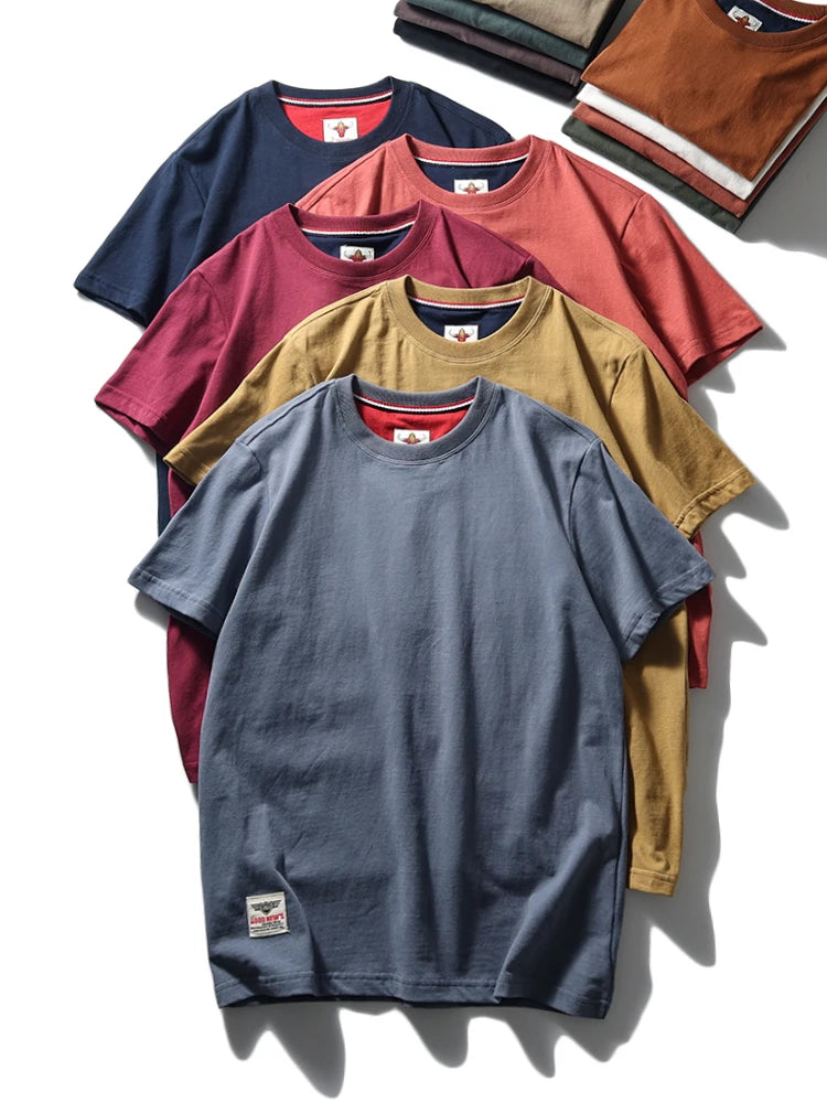 Men's Retro Solid Color Short Sleeve T-shirt | Summer Fashion Top