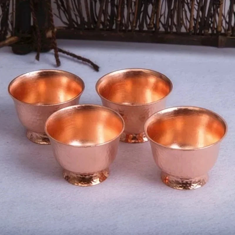 1pcs Handcrafted Pure Copper Coffee Mug 80ml Multipurpose Breakfast Tea Milk Water Cup Moscow Dessert Cafe Drinkware Couple Gift