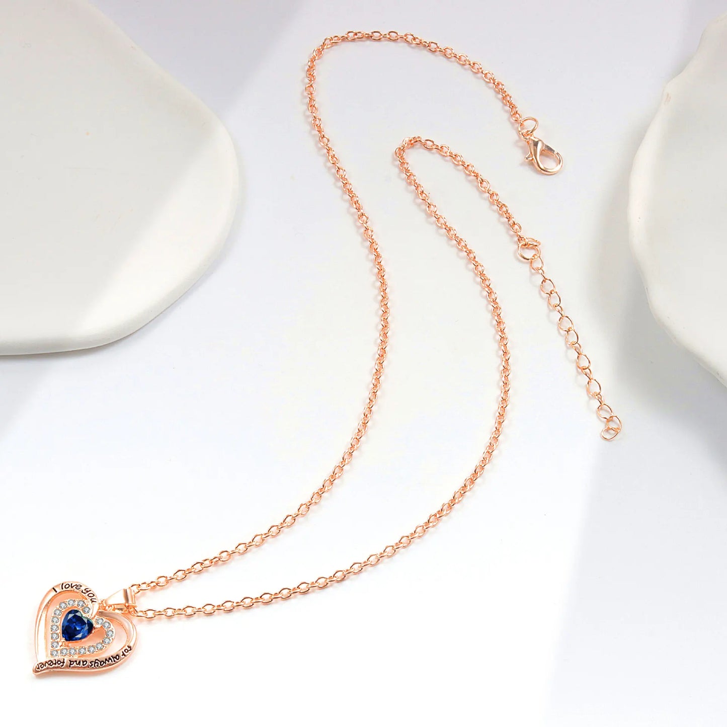 Romantic Sakura Pink Jewelry Box & Heart Necklace Gift Set for Women