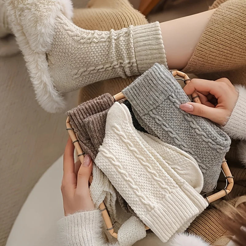 Cozy Thick Over-the-Knee Socks | 5-Pair Set for Autumn Warmth