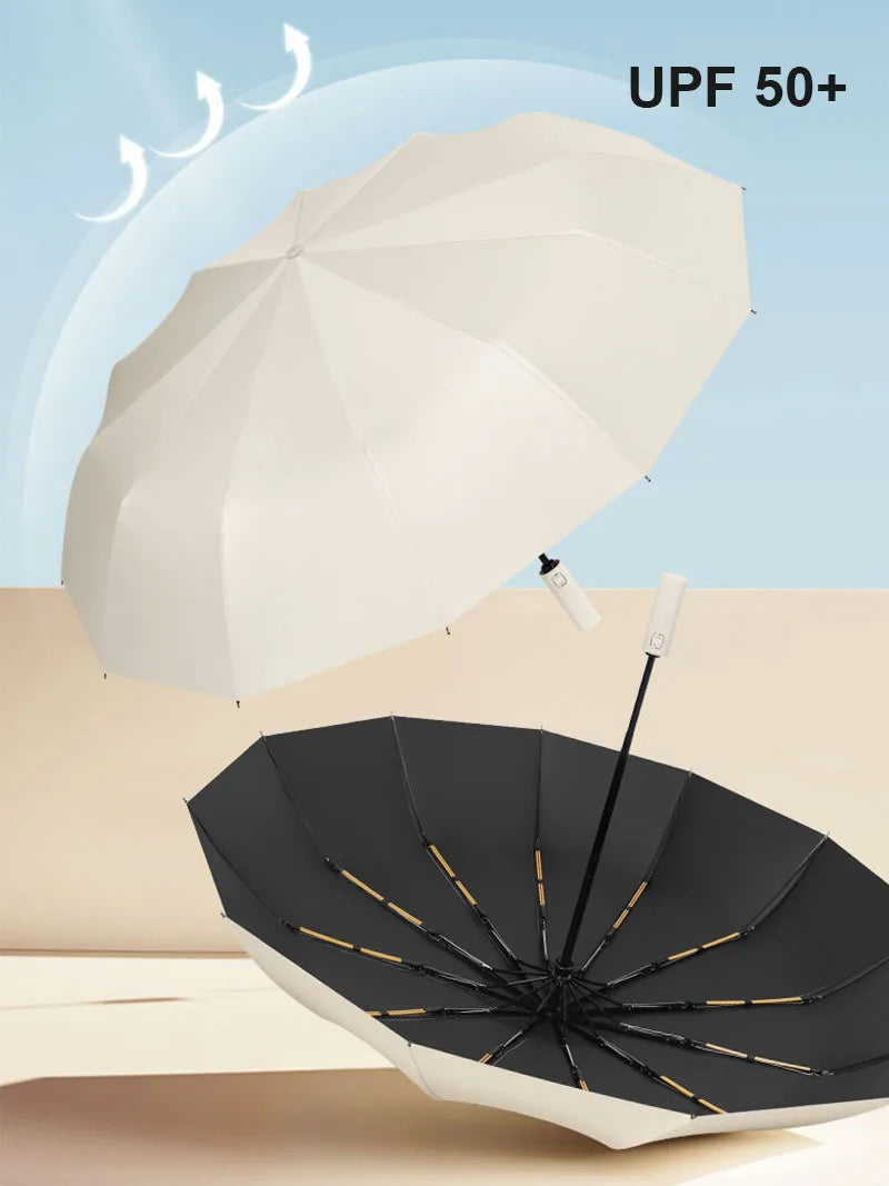 Large Windproof Automatic Umbrella | UV Protection Folding Umbrella