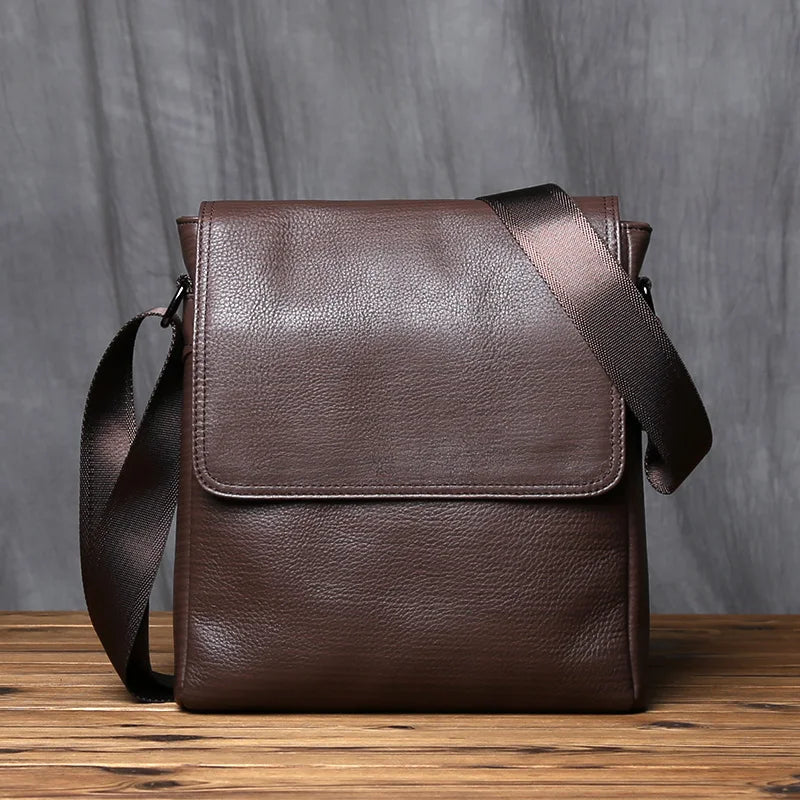 Bandolera de cuero casual para hombre | Diseño espacioso tipo bandolera