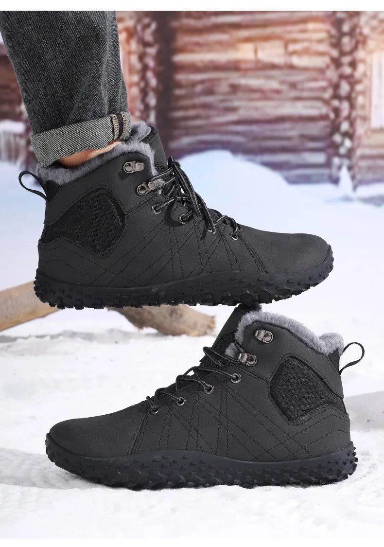 Winter Snow Boots for Men Women Warm Fur Lined Ankle Trekking Shoes Anti Slip Outdoor Boots