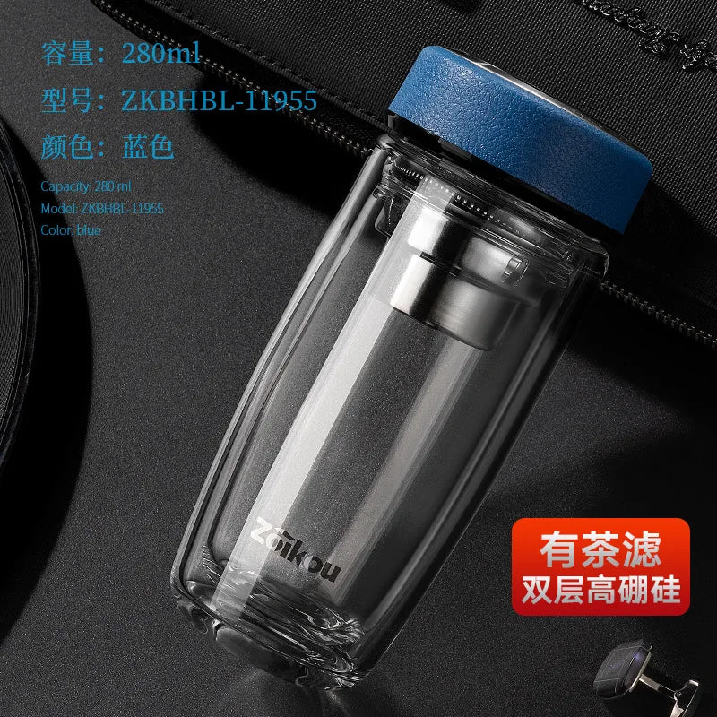 Portable Glass Tea Infuser Tumbler | Eco-Friendly Water Bottle
