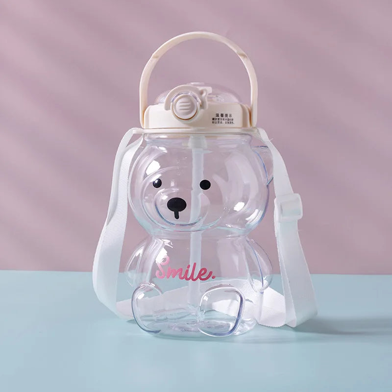 Cute Bear Cup Tumbler | Kawaii 1000ml/1400ml Water Bottle
