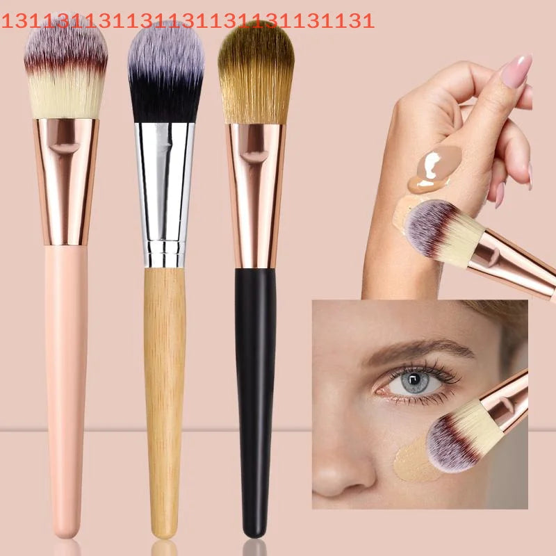 Multifunction Wooden Handle Facial Foundation Brush | Soft Fiber Makeup Mask Brush Tool 2026