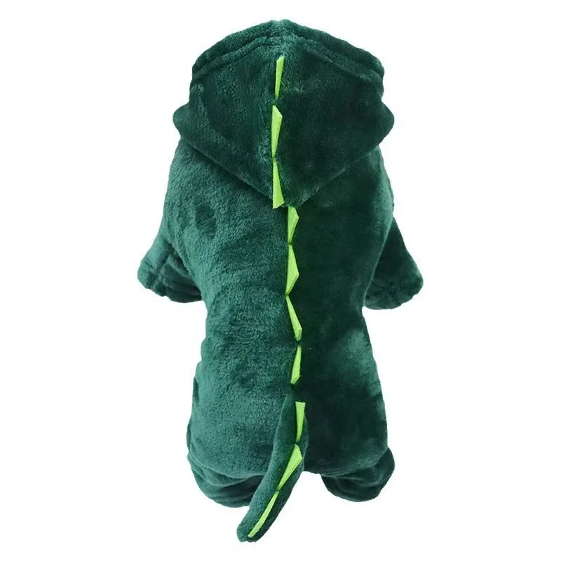 Cozy Dinosaur Cat Clothing Set | Plush Winter Wear for Pets