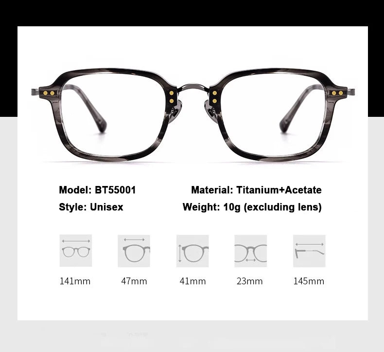 Ultra-Light Retro Square Frame Glasses | Stylish Eyewear for Trendsetters
