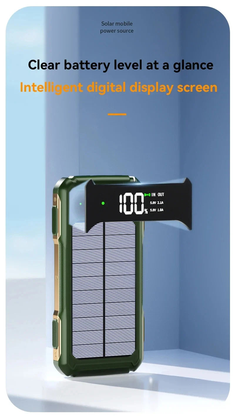 200000mAh Solar Emergency Power Bank | 4 in 1 Charging Solution