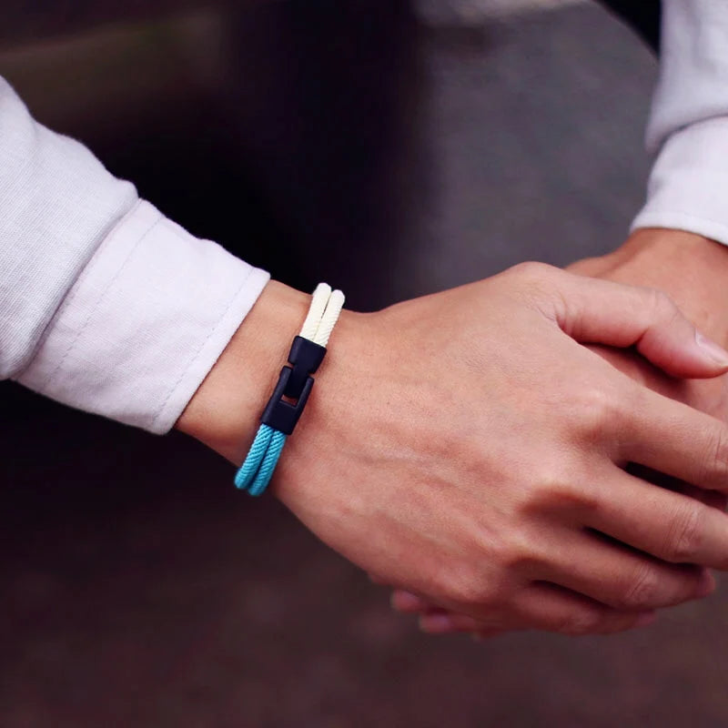 Double Layer Colorblock Rope Bracelet for Men | Trendy Accessory