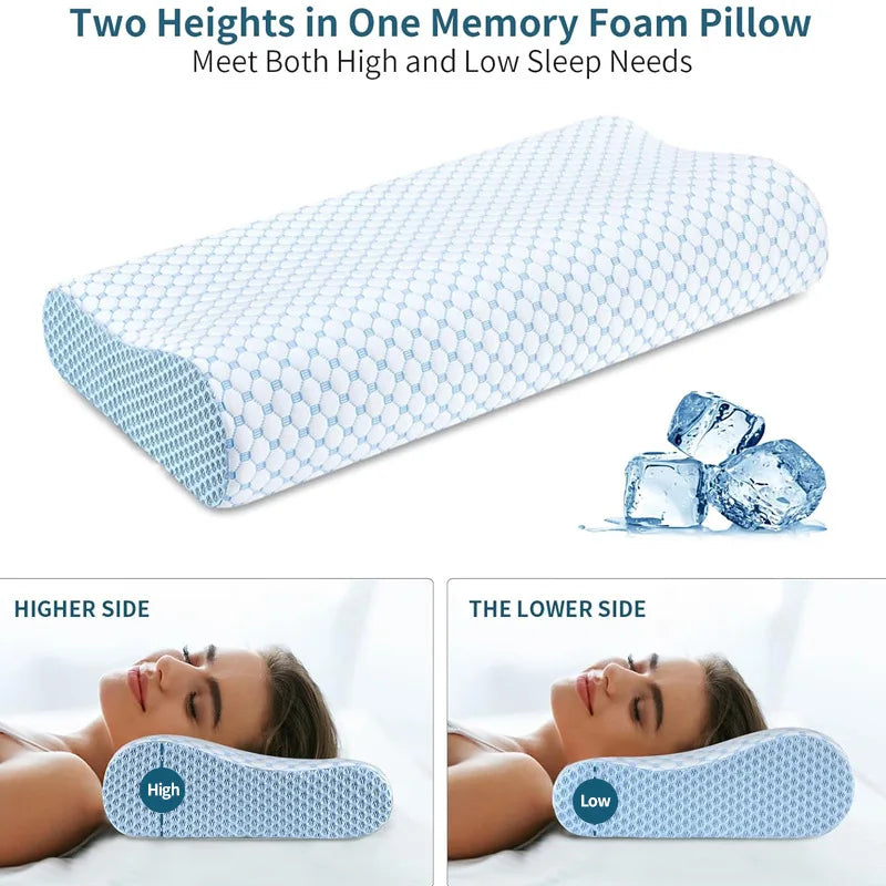 Orthopedic Memory Foam Neck Support Pillow for Comfortable Sleep