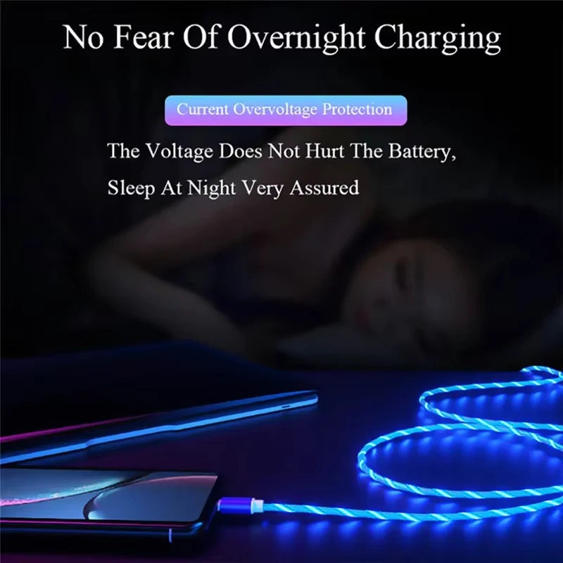 Luminous LED Light USB A to Type C Fast Charging Cable