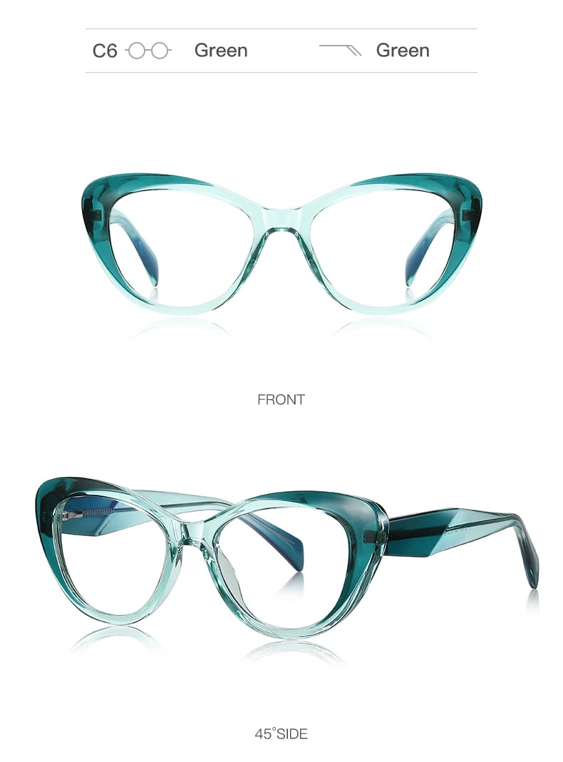 Stylish Retro Cat Eye Prescription Glasses | Anti-Blue Ray Protection