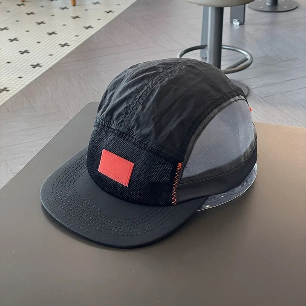 Vintage 5 Panel Men Women Baseball Cap Quick Dry Waterproof Mesh for Running Camping Outdoor Streetwear Fashion