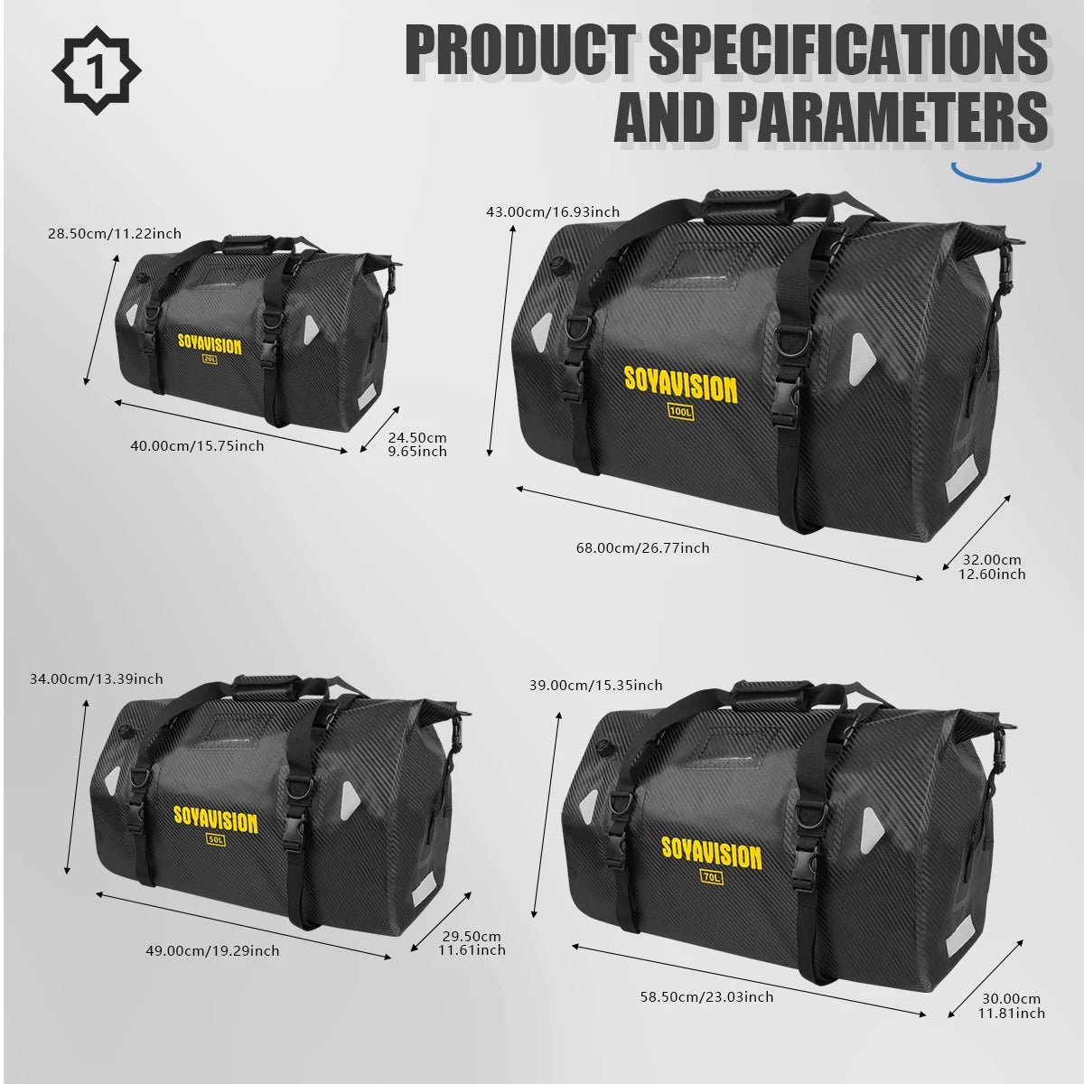 Waterproof Motorcycle Rear Seat Bag | Versatile Travel Duffel Bag