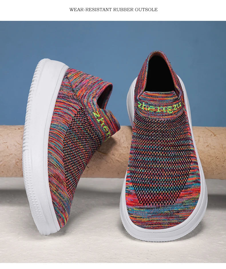 Unisex Wide Foot Sports Shoes | Breathable Slip-On Walking Sneakers