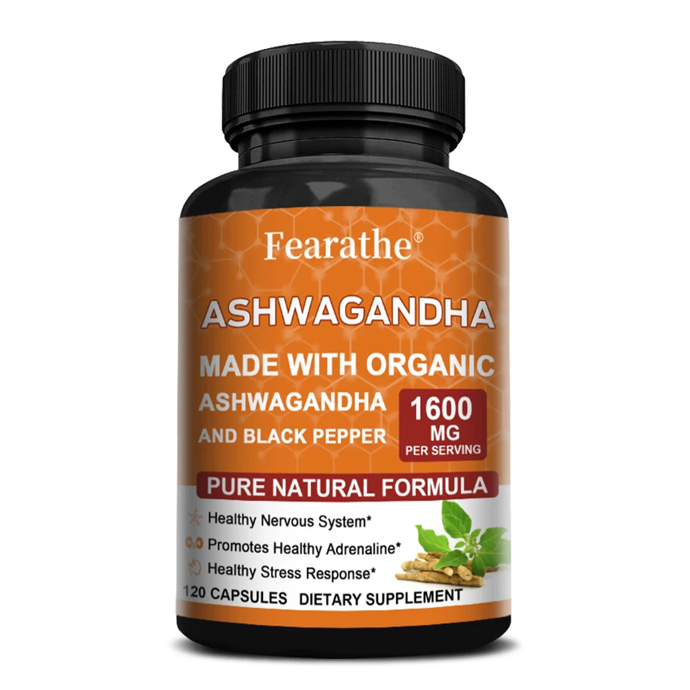 Organic Ashwagandha Root Extract with Black Pepper - Stress Relief