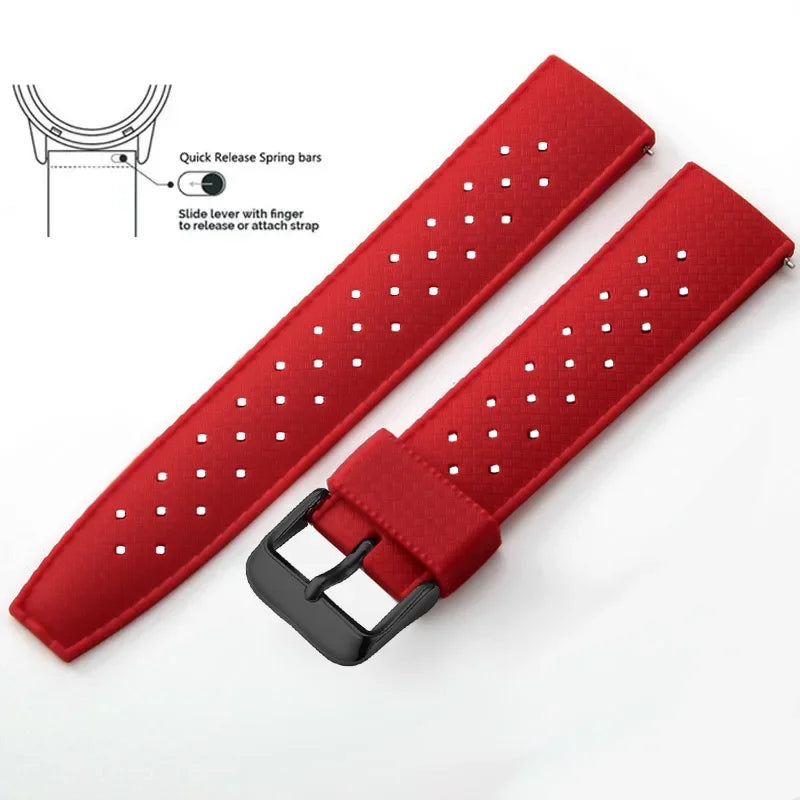 Tropical Silicone Watch Band | Quick Release Rubber Strap