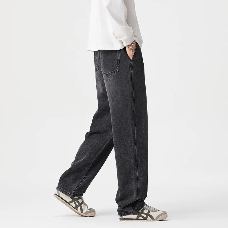 Men's Vintage Drawstring Wide-Leg Jeans | Trendy Casual Pants