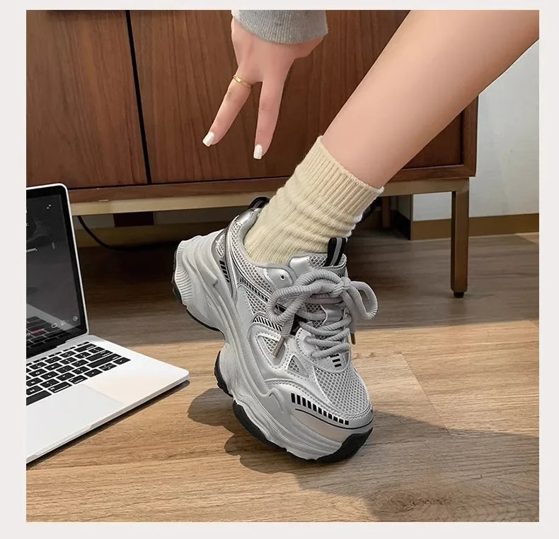 Fashionable Casual Platform Sneakers for Women | Comfortable Sports Shoes