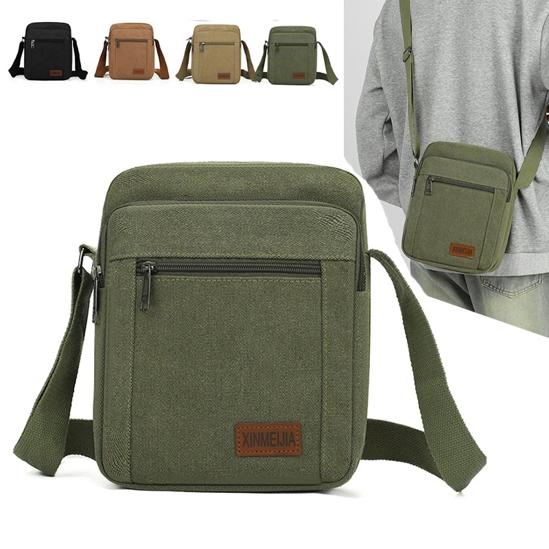 Bolsos de Hombro Cruzados de Lona Duradera para Hombres | Estilo Vintage
