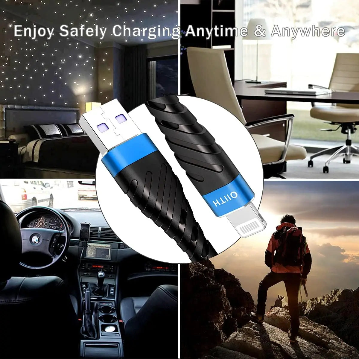 Fast Charging USB Cable | 3A for iPhone and iPad | 2m Length
