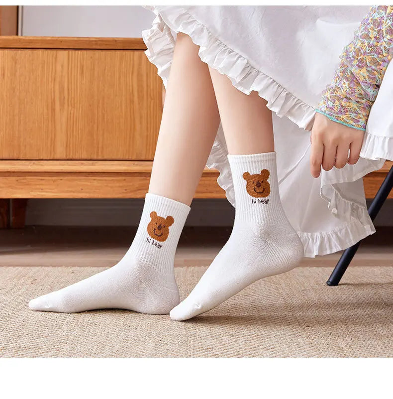 Women's Winter Cartoon Bear Socks | Cute Kawaii Style Collection