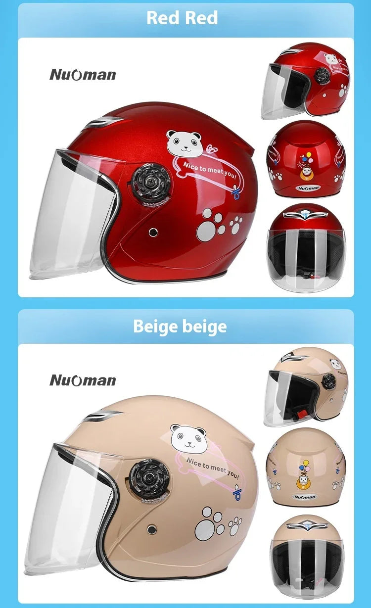 Cute Cartoon Kids Helmet | Safe & Stylish Motorcycle Headgear